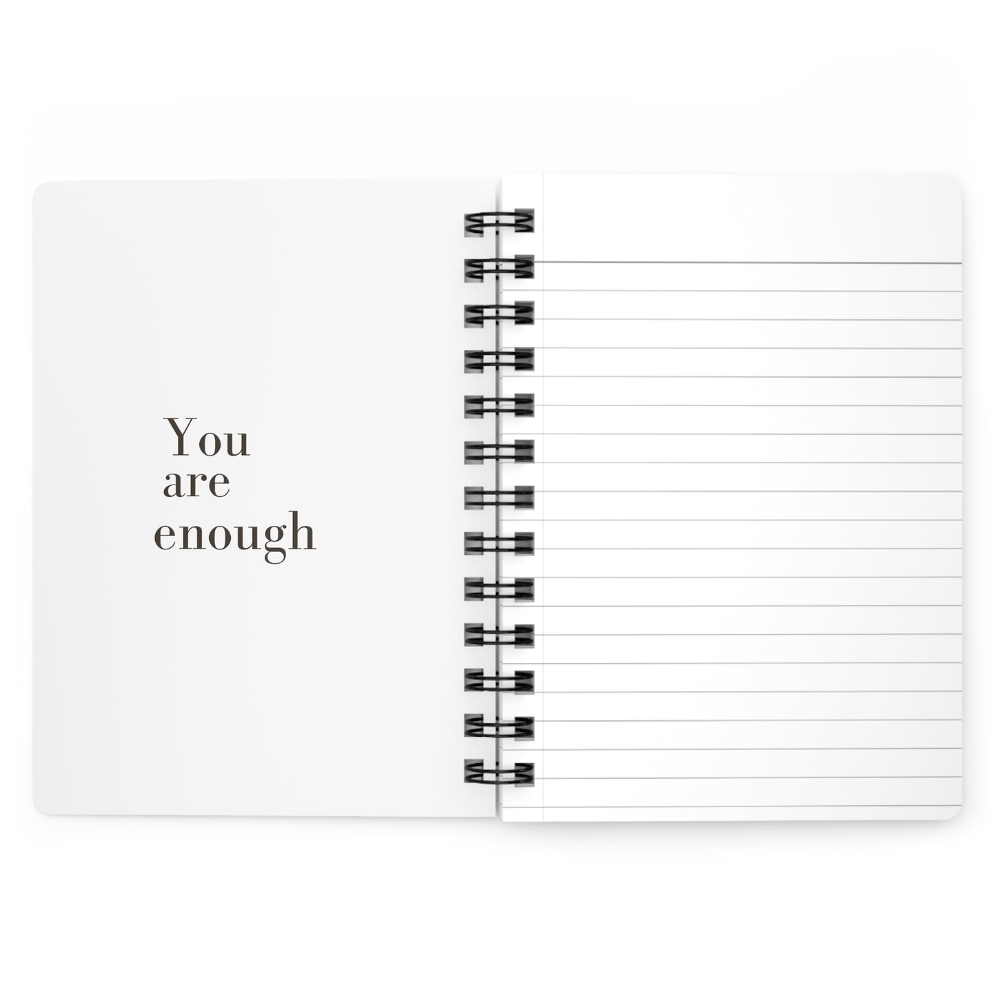 Personalize, You Are Enough Spiral Bound Journal - Inspirational Writing Notebook for Self-Reflection & Growth