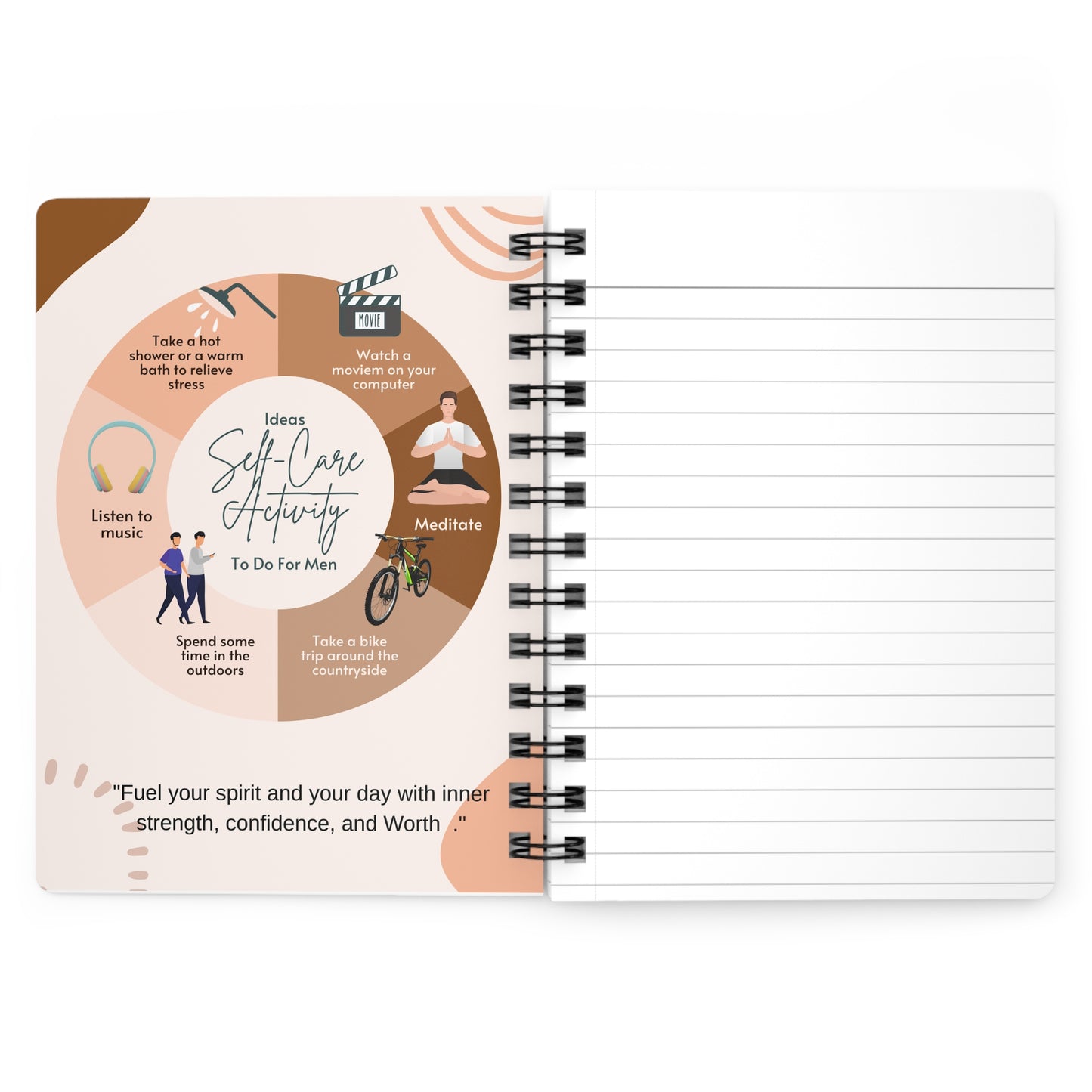 Personalize, Men's Self-Care Activity Journal, journal for him, birthday gift for him