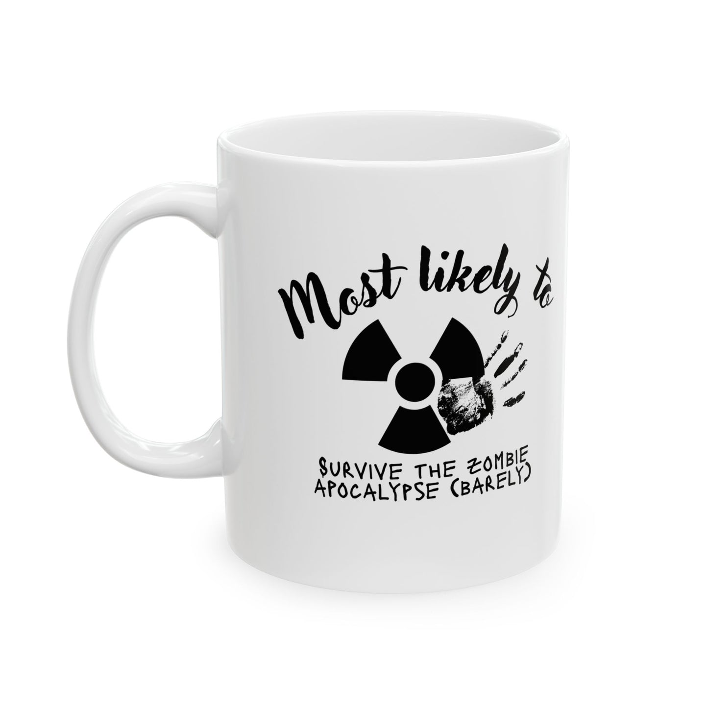 Zombie Apocalypse Survival Ceramic Mug | Funny Gift for Horror Fans, 11oz/15oz, Coffee Lover Gift, Halloween Decor, Quarantine Humor