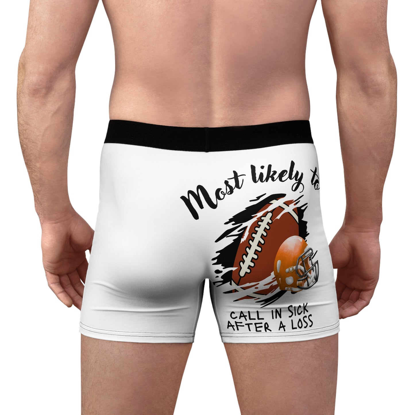 Football-Themed Men's Boxer Briefs - Fun & Comfy Underwear - Men's Sport Boxer