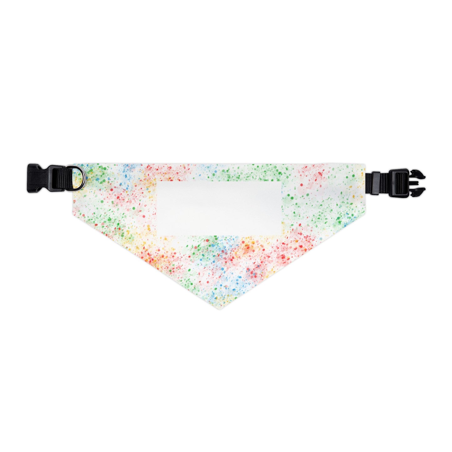 Personalized Watercolor Confetti Pet Bandana Collar — Colorful Dog & Cat Accessory
