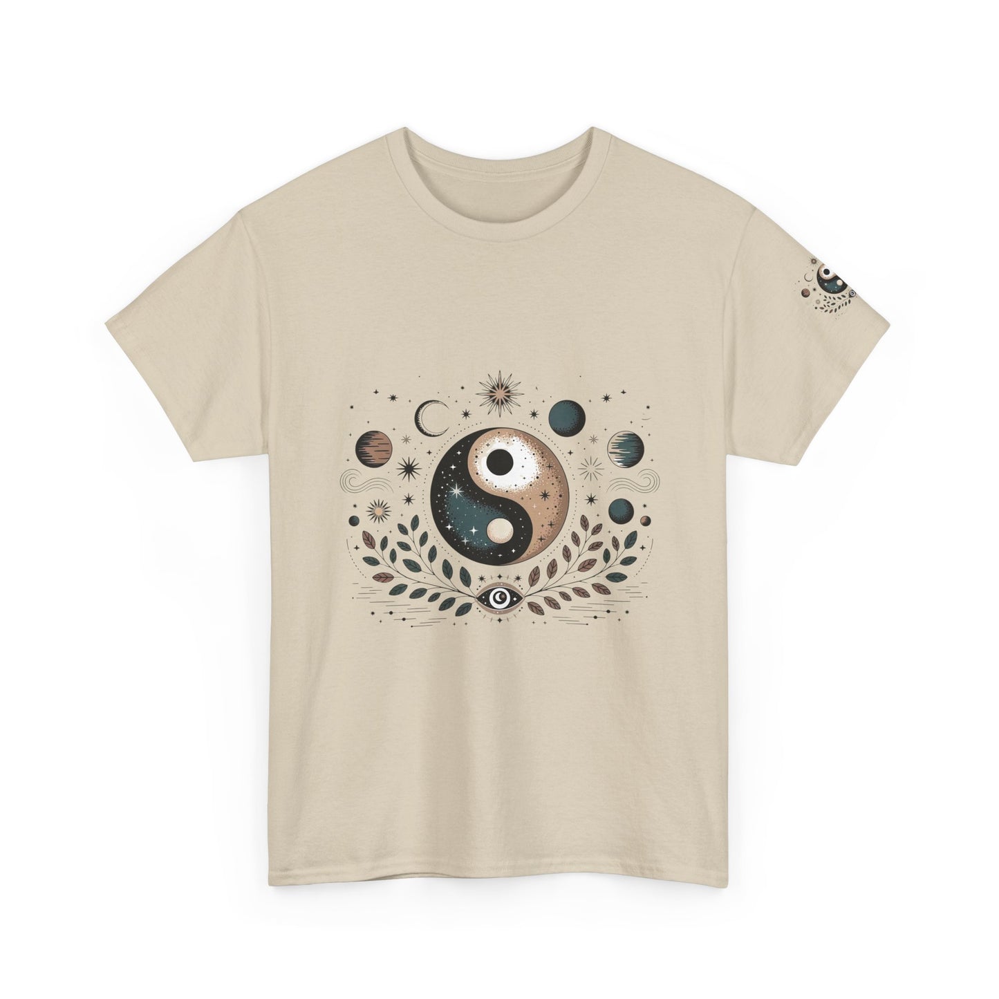 Yin Yang Moon Phases T-Shirt — Celestial Spiritual Graphic Tee