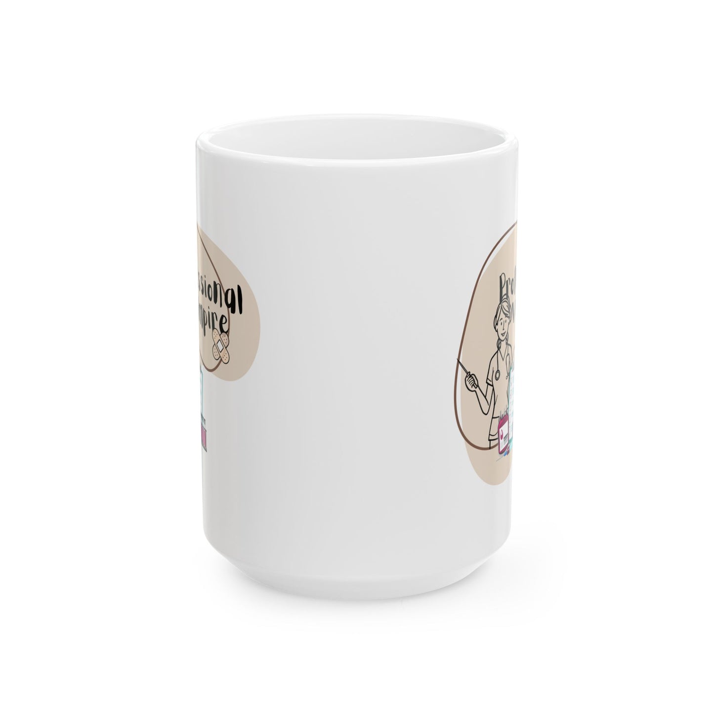 Personalized Vampire Ceramic Mug - 'Feminist Nurse' Illustrated Coffee Cup (11oz/15oz)