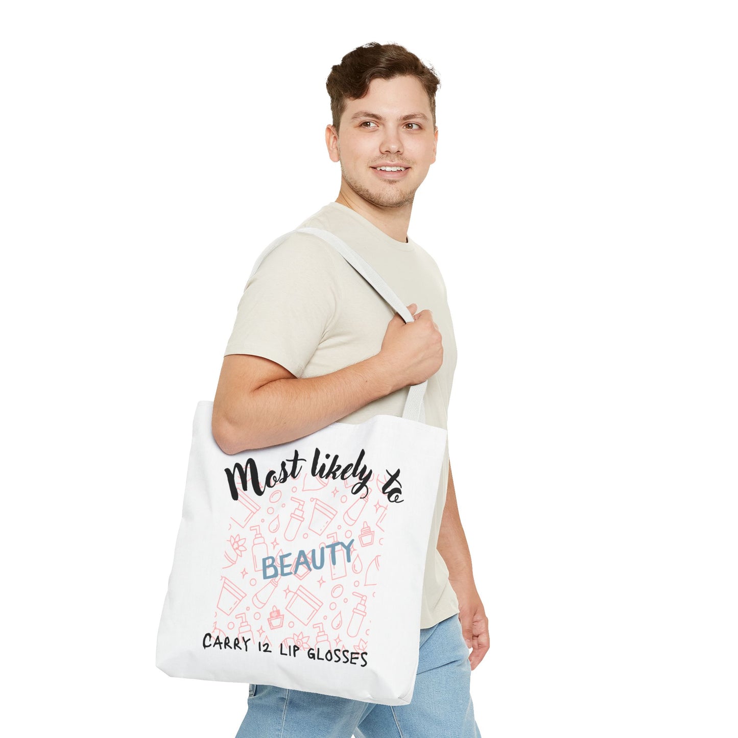 Beauty Lip Gloss Tote Bag - Perfect Gift for Makeup Lovers, Fashion Accessory, Daily Use Tote, Funny Gift, Stylish Organizer