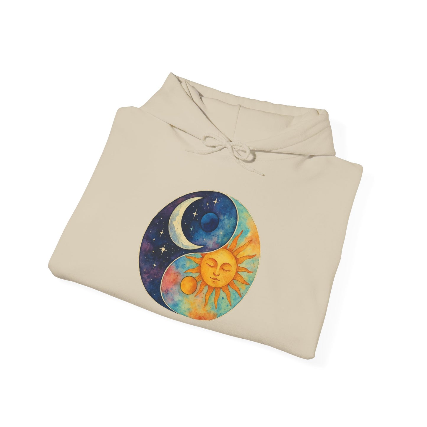Sun and Moon Yin Yang Hoodie — Celestial Sun & Moon Graphic Sweatshirt