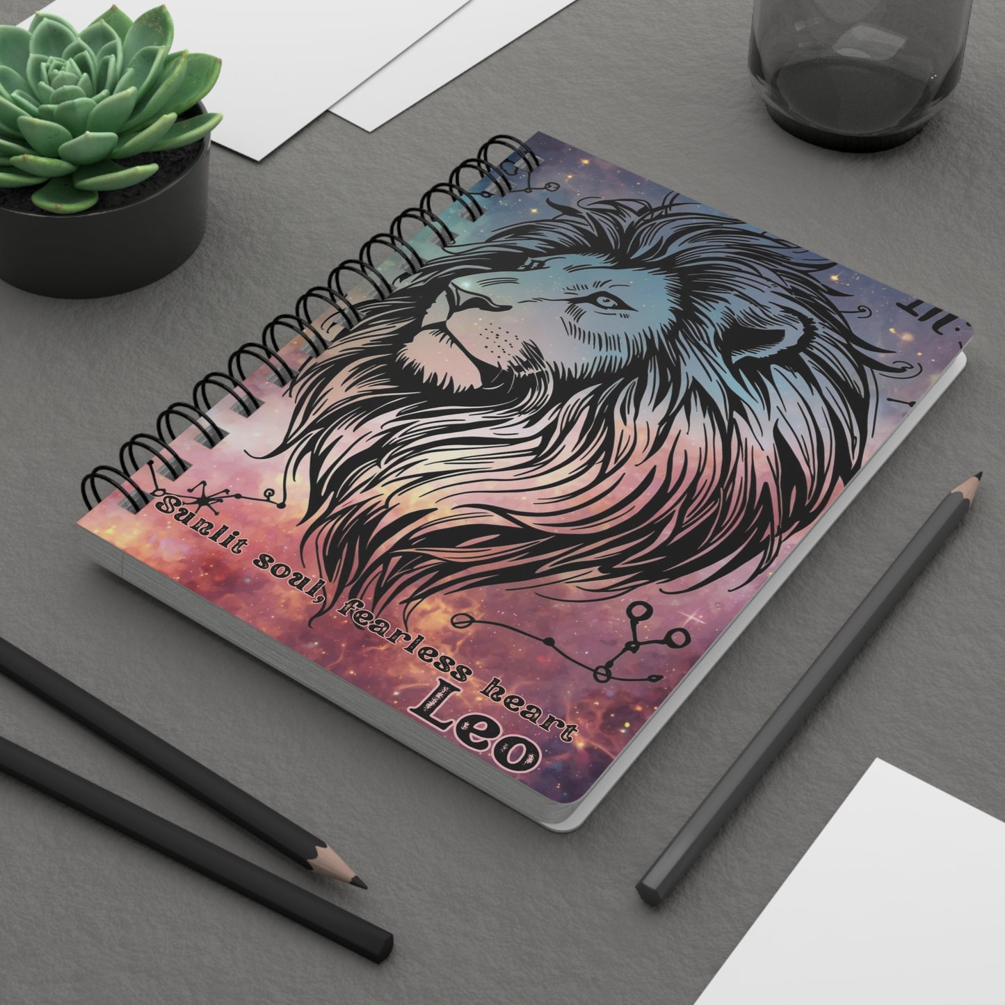 Leo Zodiac Spiral Bound Journal - Fearless Heart Design