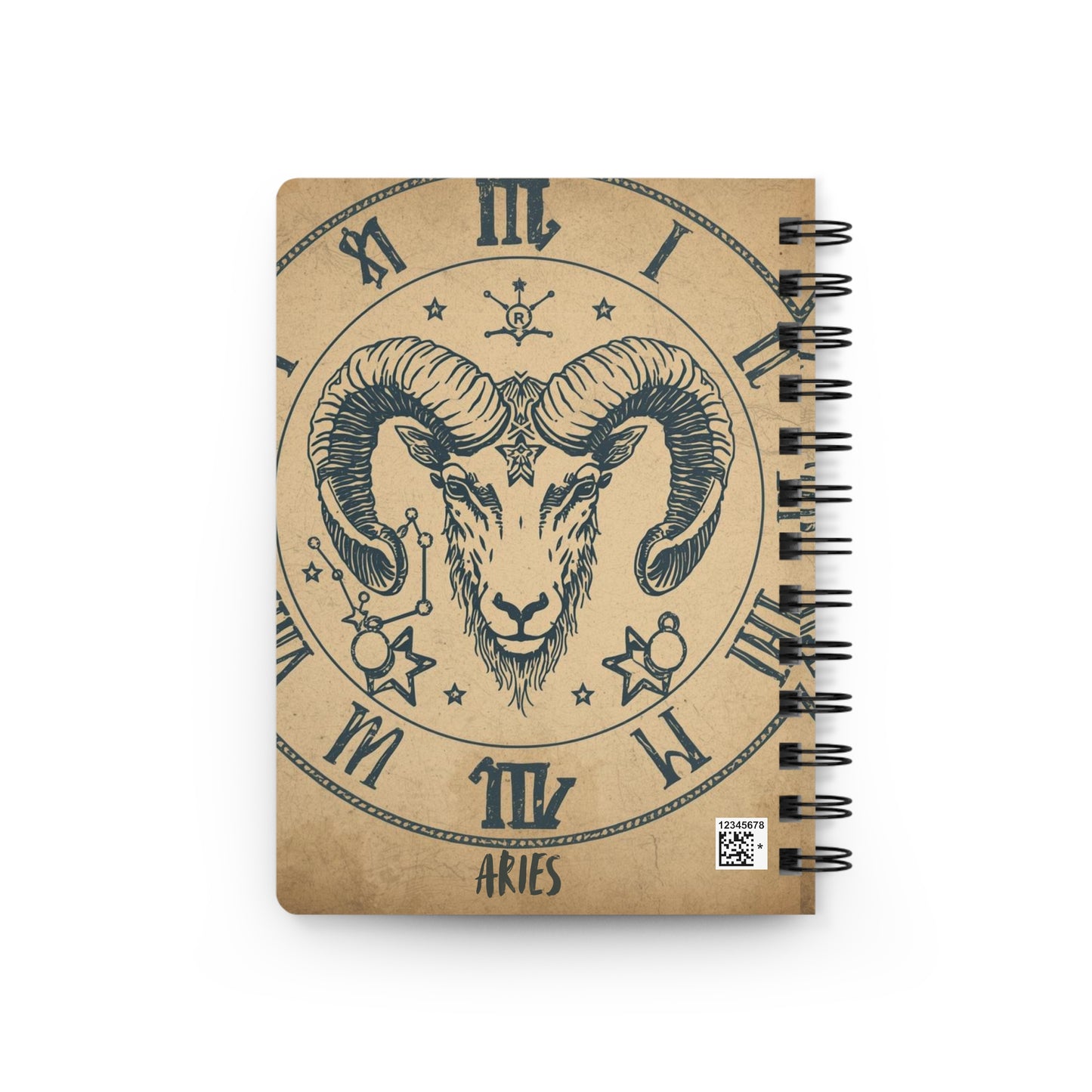 Aries Zodiac Spiral Bound Journal - Astrological Design