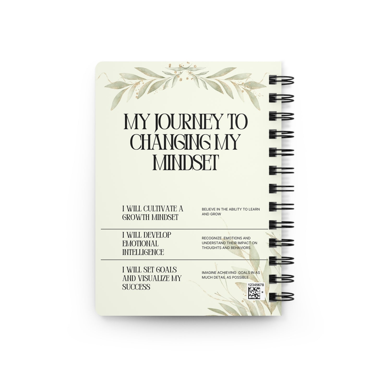 Personalize, Mindset Growth Journal - Spiral Bound Notebook for Personal Development