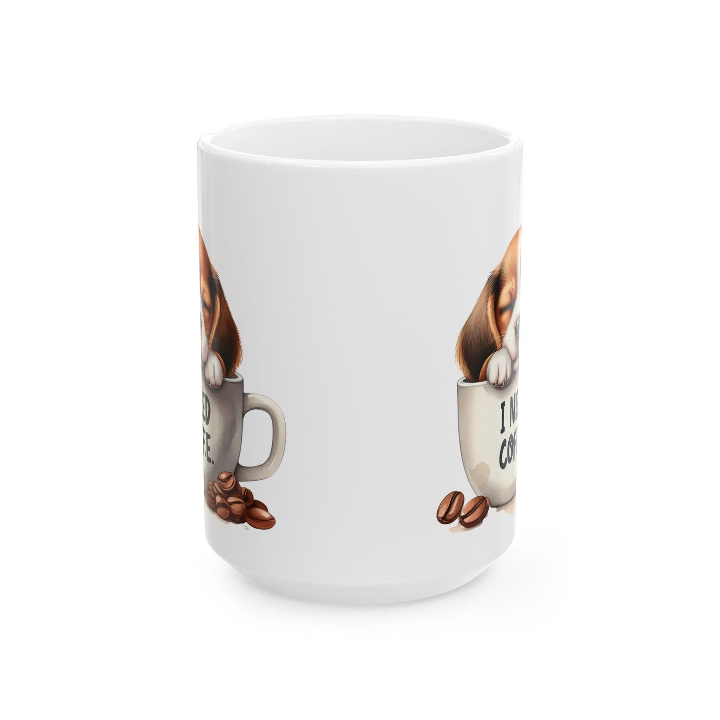Beagle Coffee Mug — Cute Dog in Coffee Cup Ceramic Mug (11oz, 15oz)