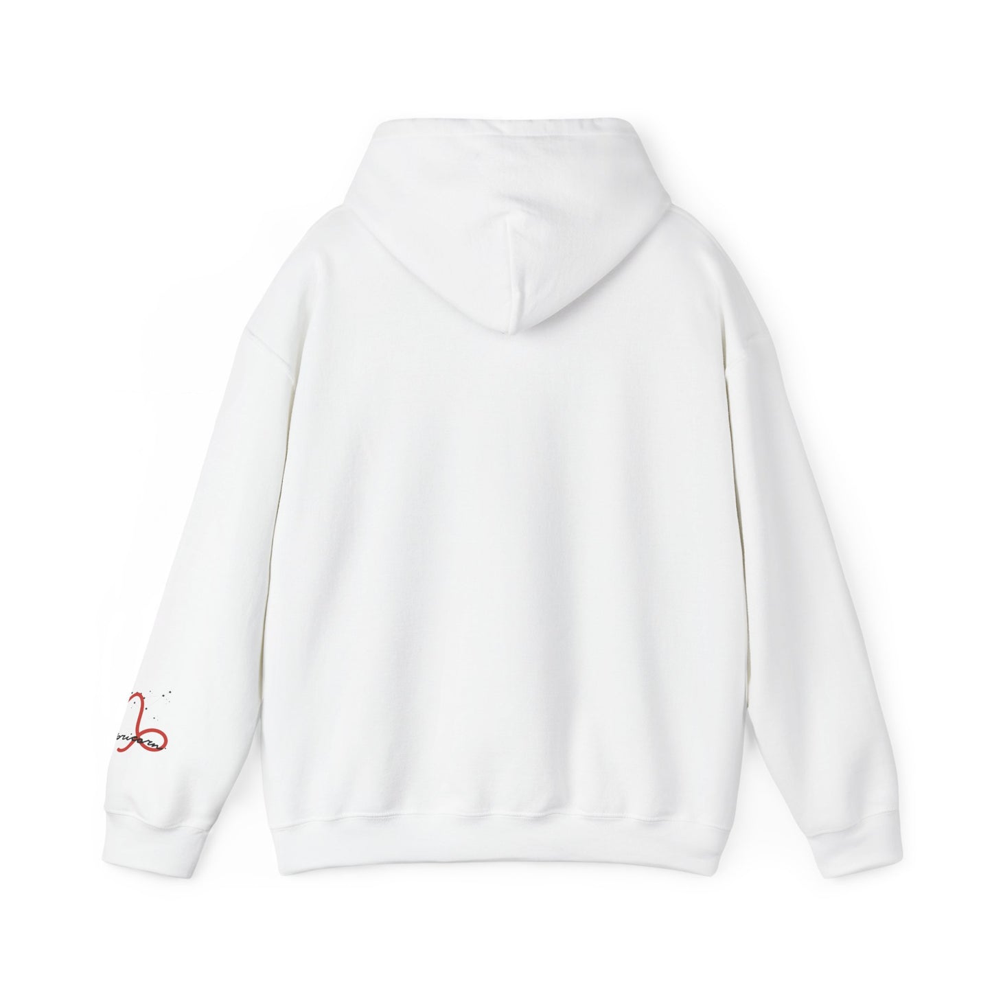 Capricorn Zodiac Hoodie — Red Script Astrology Sign Sweatshirt