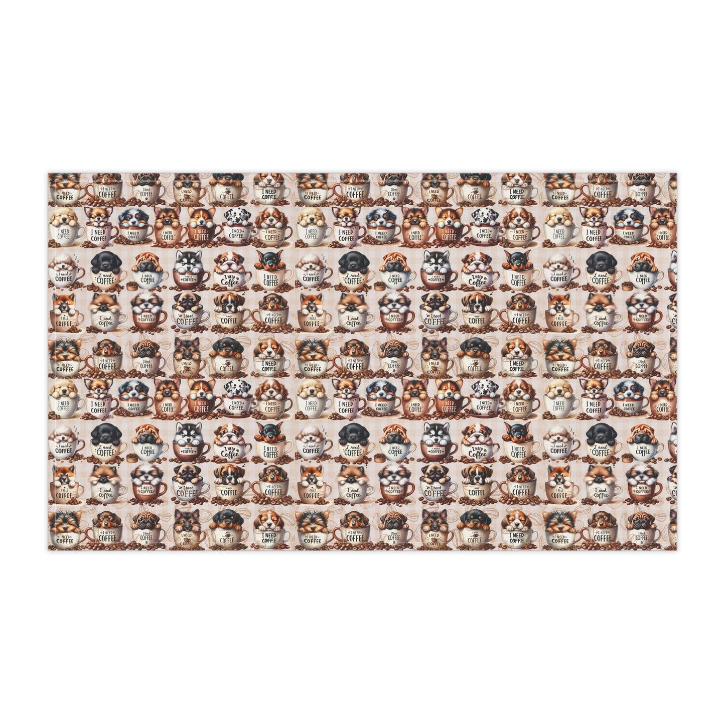 Pet-Themed Cotton Tea Towels - Whimsical Animal Prints for Home Decor, Coffee Lover Towel