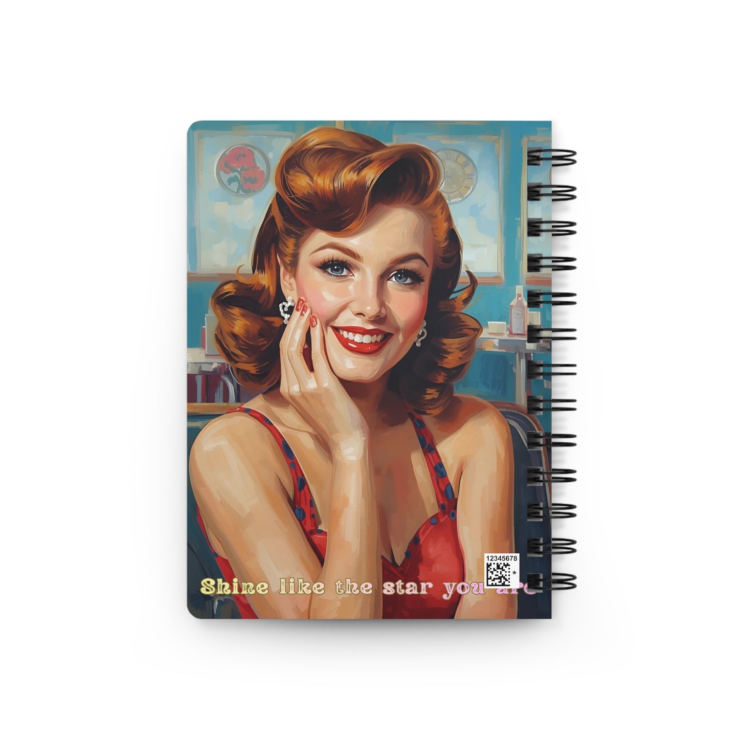 Spiral Bound Journal, pin up girl journal, 50's journal, 50's lady, 60's pin up girl