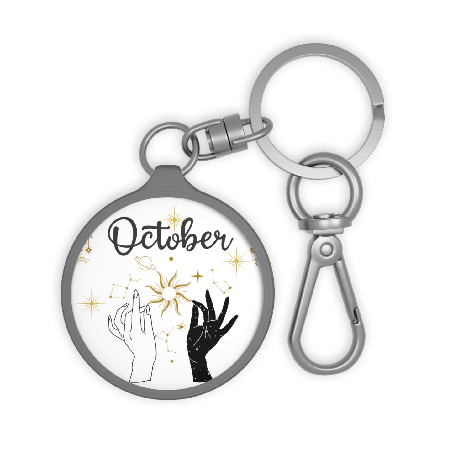 Celestial Keyring Tag for October Birthdays