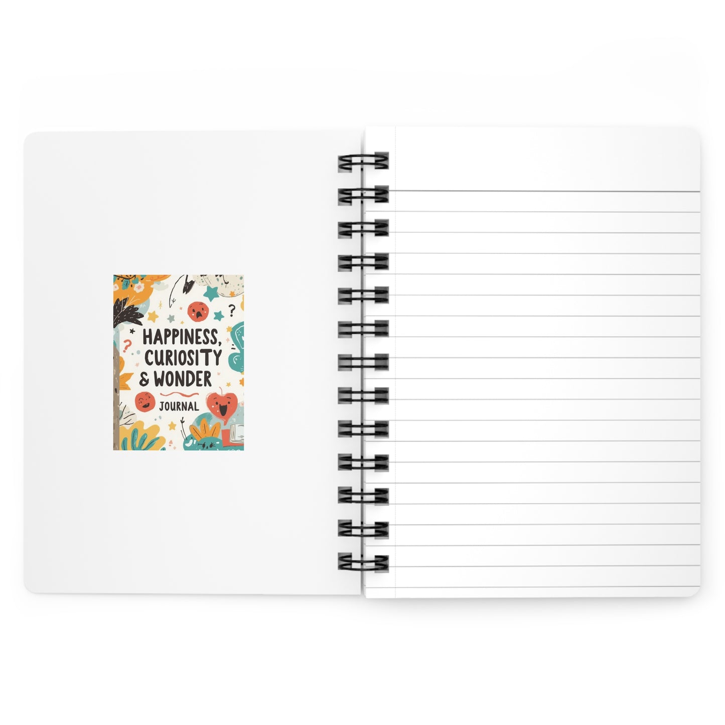 Happiness Curiosity Wonder Journal - Spiral Bound Notebook for Inspiration and Creativity
