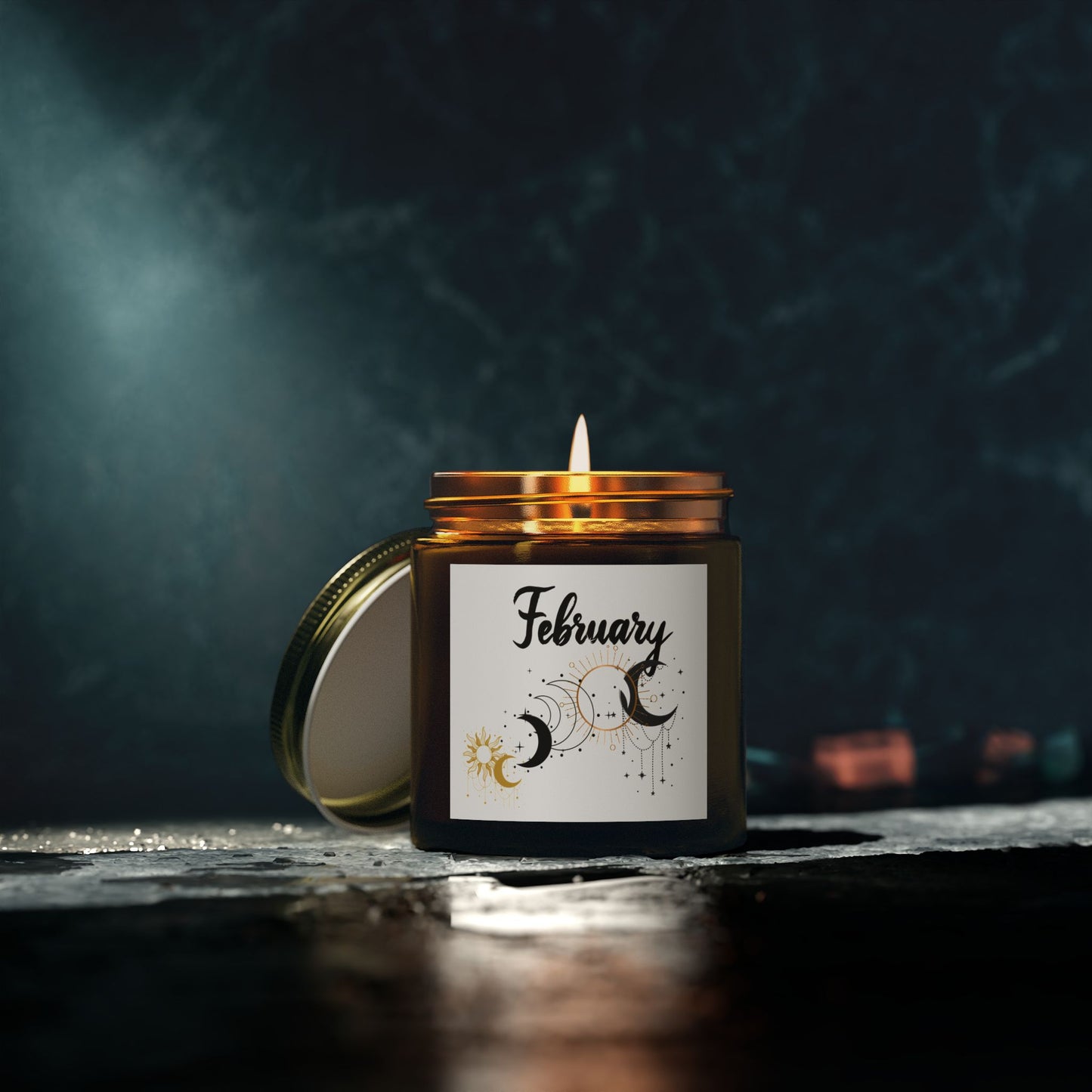 February Candle, Celestial Candle, February Birthday Gift, Birthday, Scented Candles, Coconut Apricot Wax (4oz, 9oz)
