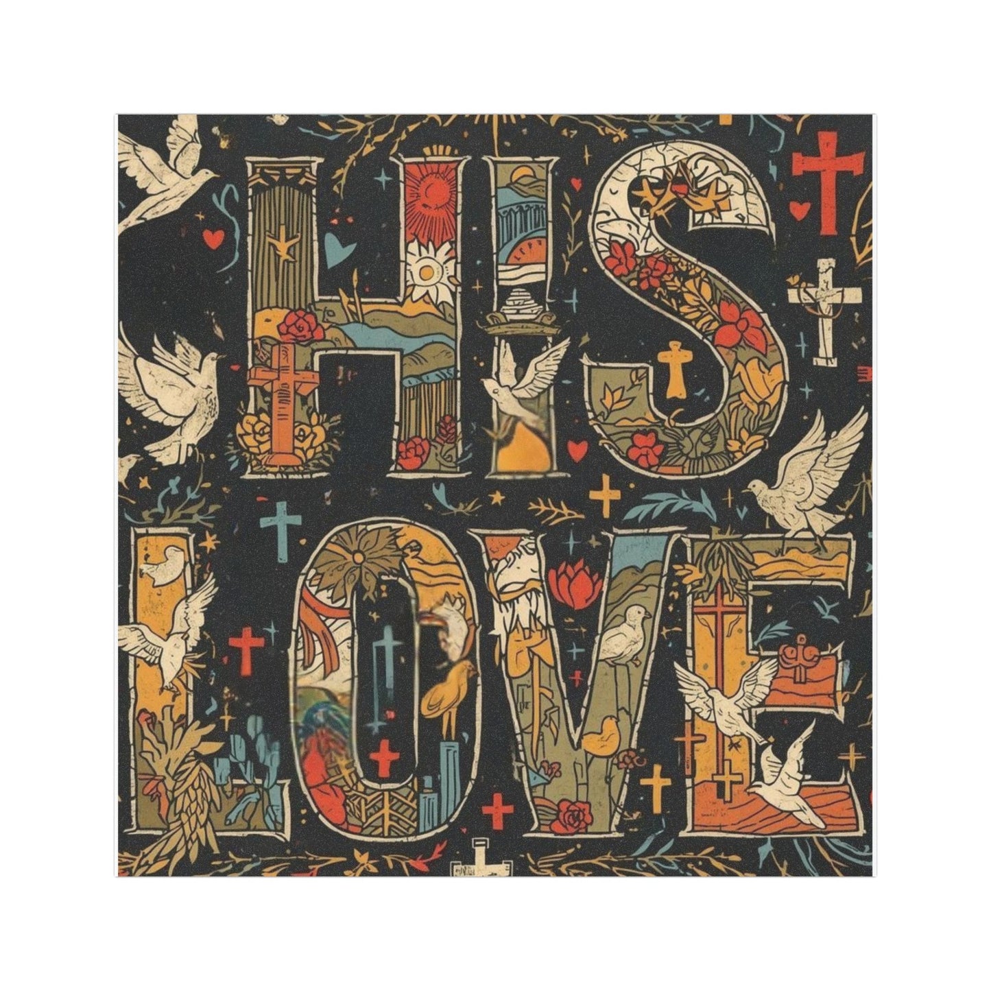 Religious Car Magnets - 'His Love' Design for Faithful Drivers