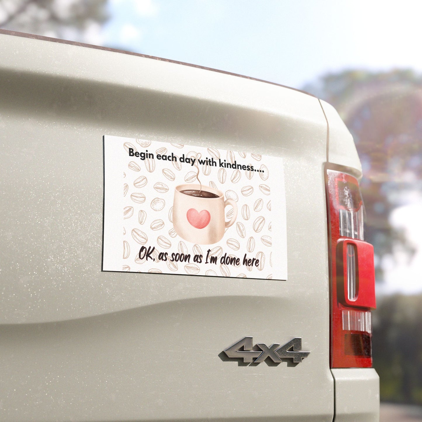 Kindness Coffee Car Magnet - Begin Each Day with Positivity - Coffee Magnet