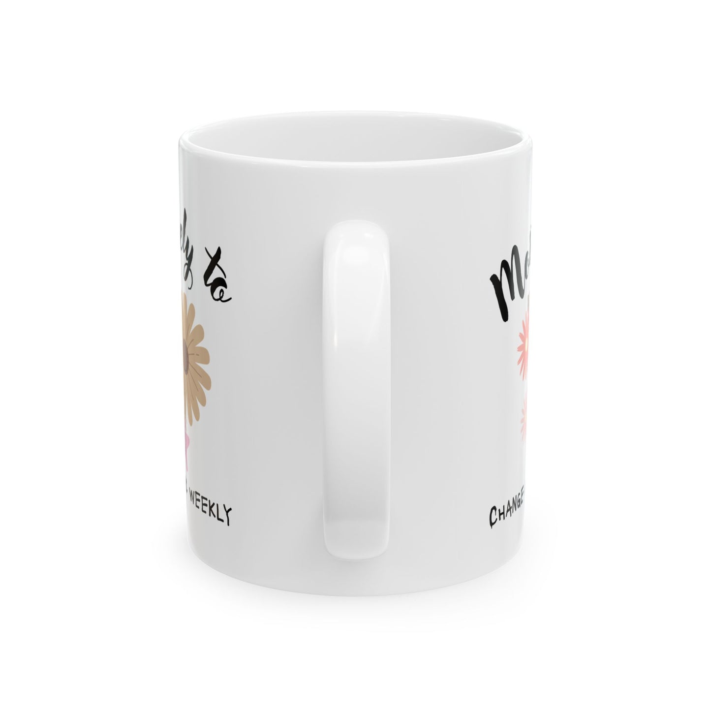 Personalized Floral Ceramic Mug, Custom Gift for Abby, Coffee Lover's Daily Motivator, Inspirational Drinkware, Unique Birthday Present