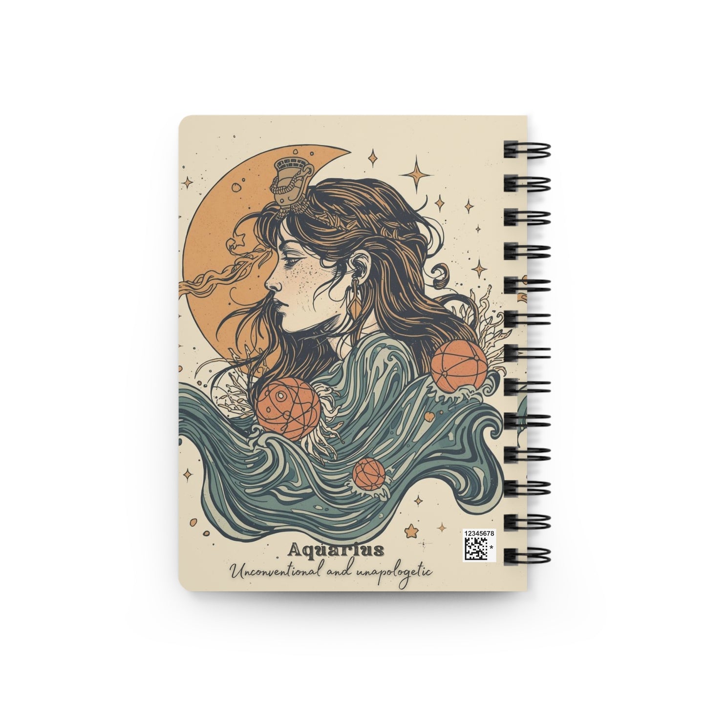 Aquarius Spiral Bound Journal - Celestial Zodiac Notepad for Astrology Lovers