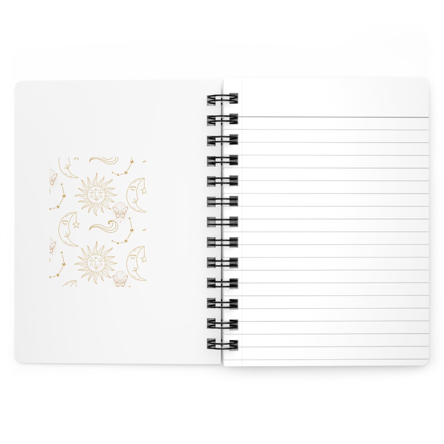 Celestial Spiral Bound Journal - Sun and Moon Design