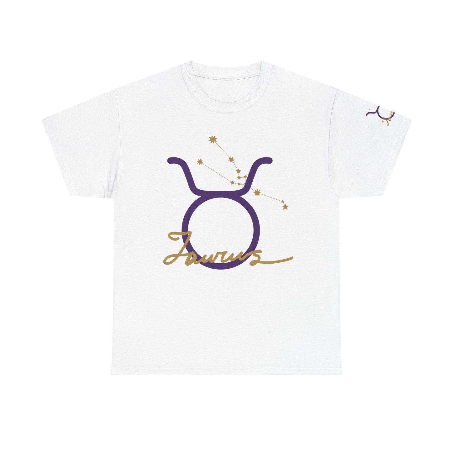 Taurus Zodiac T‑Shirt – Gold Script Constellation Tee