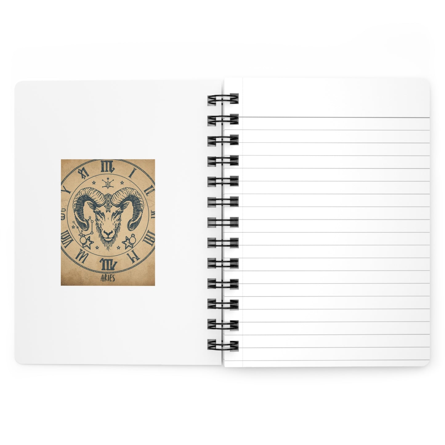 Aries Zodiac Spiral Bound Journal - Astrological Design