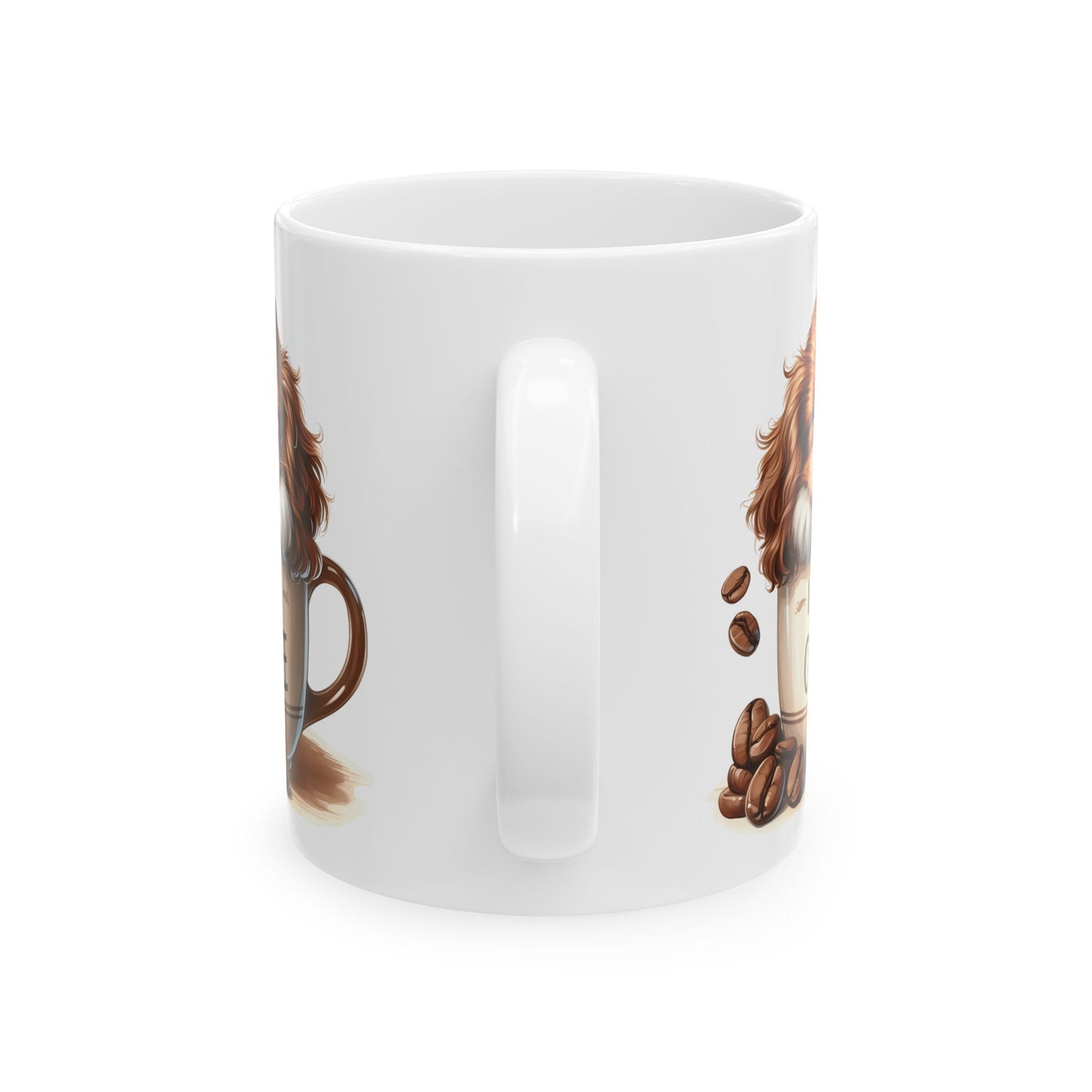 Personalized Coffee Lover Mug — Cute Coffee Bean & Cozy Cup Illustration (11oz, 15oz)