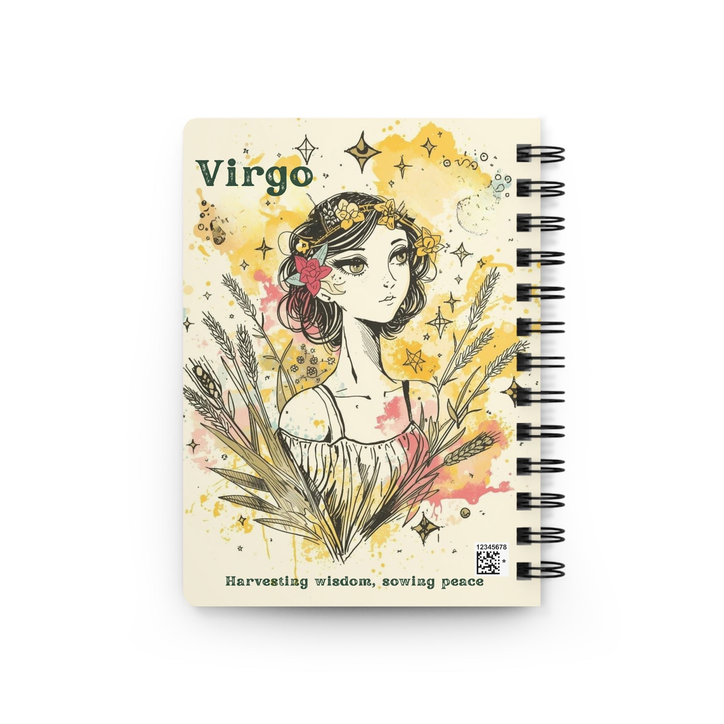 Virgo Spiral Bound Journal - Harvesting Wisdom & Sowing Peace