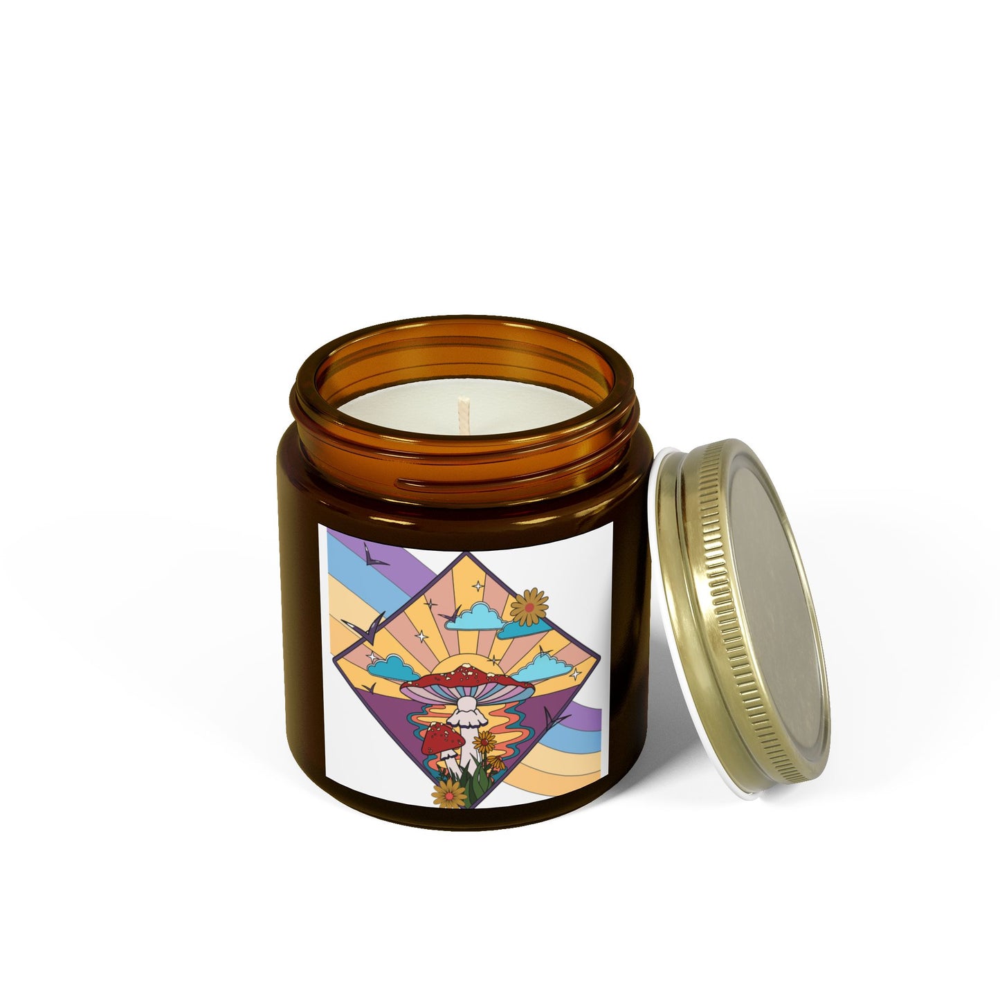 Boho Candle, Mushroom, Boho Style, Bohemian Scented Candle - Coconut Apricot Wax, Aromatherapy Gift, Home Decor, Relaxation, Birthday, Housewarming