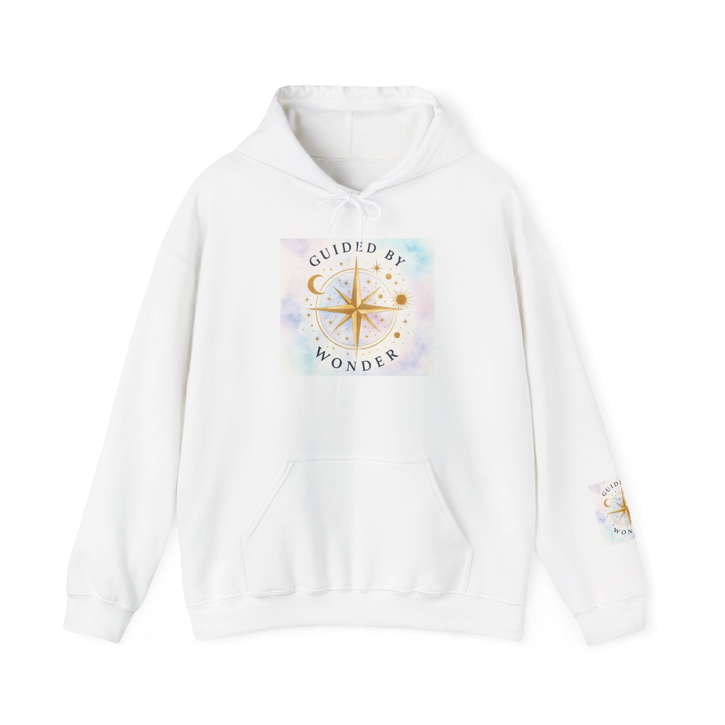 Guided by Wonder Hoodie — Compass Star Graphic Spiritual Hooded Sweatshirt