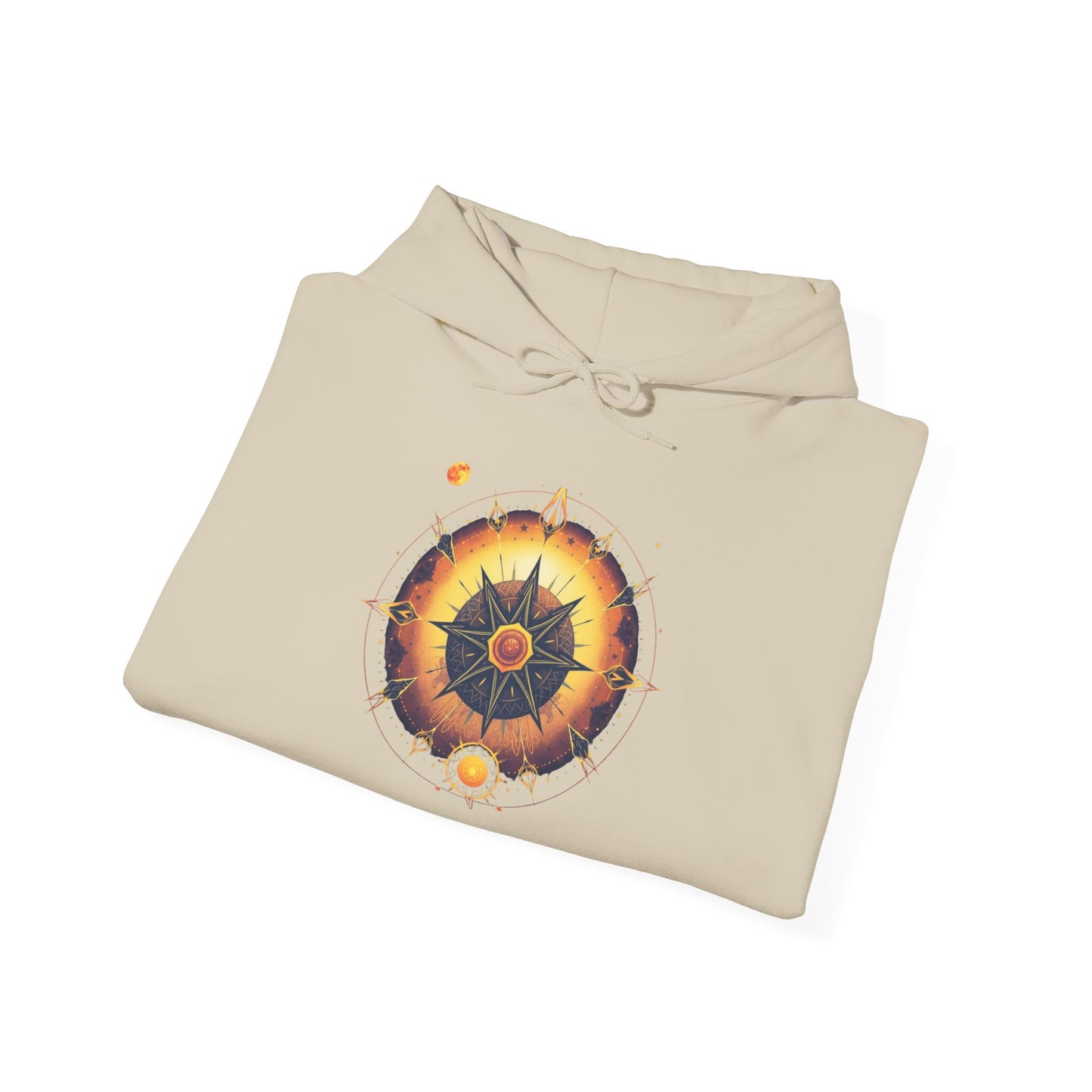 Mandala Sun Hoodie — Spiritual Boho Graphic Sweatshirt