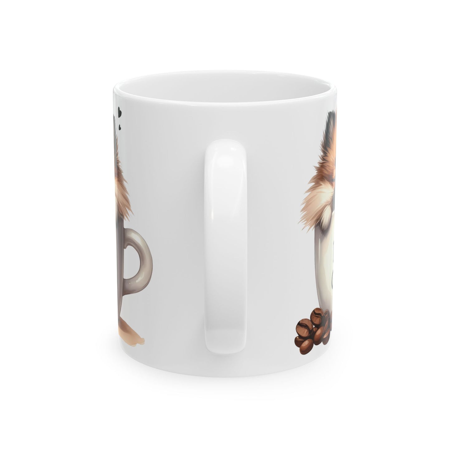 Cute Pomeranian Coffee Mug – "I Need Coffee" Ceramic Mug (11oz/15oz)