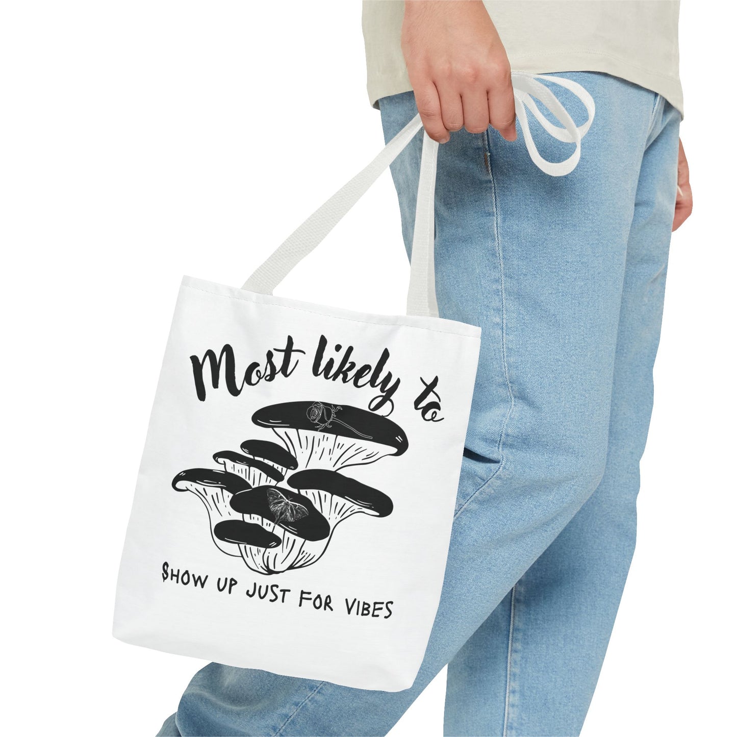 Mushroom Vibes Tote Bag, Fun Eco-Friendly Bag, Gift for Nature Lovers, Stylish Shopping Bag, Festival Accessory, Unique Design Tote