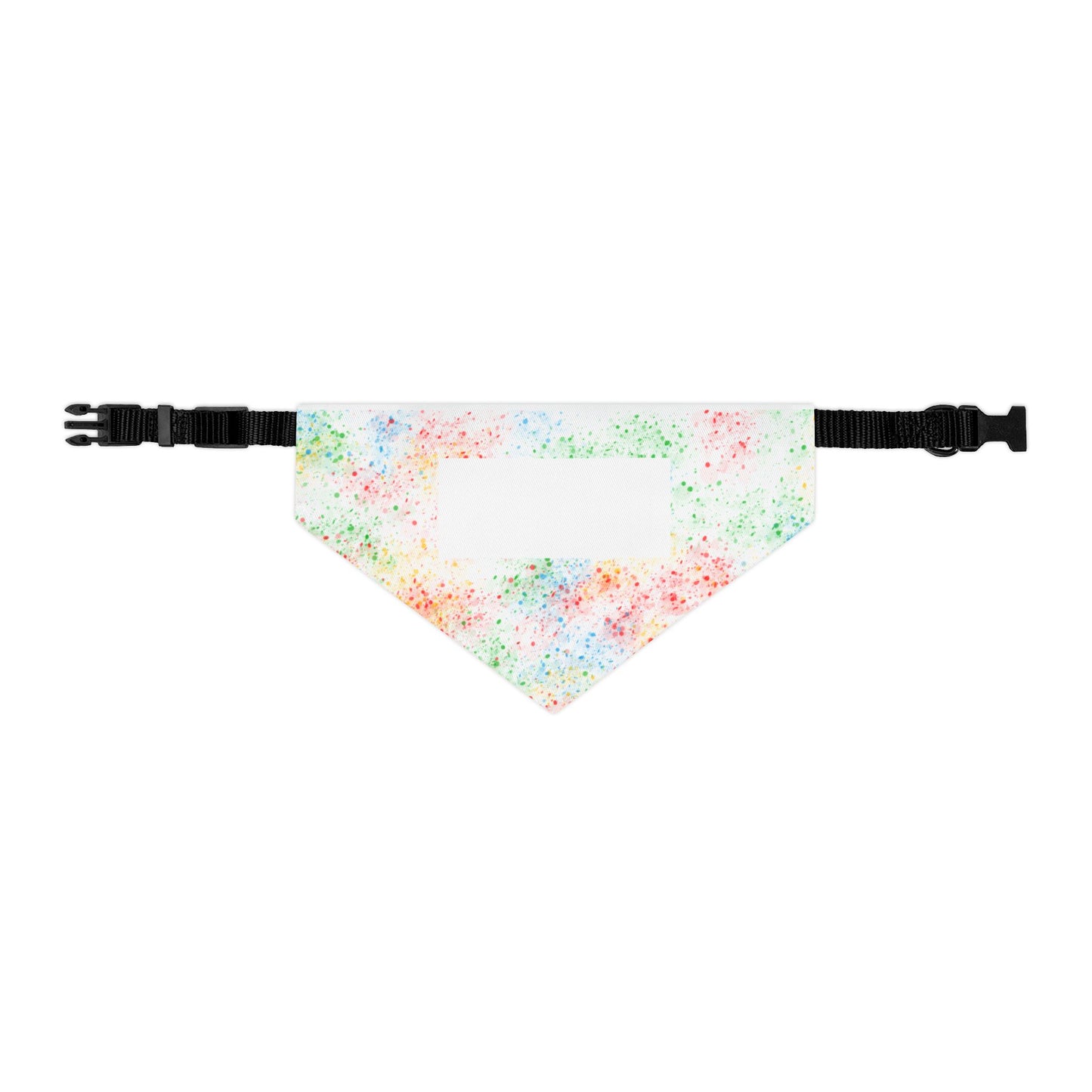 Personalized Watercolor Confetti Pet Bandana Collar — Colorful Dog & Cat Accessory