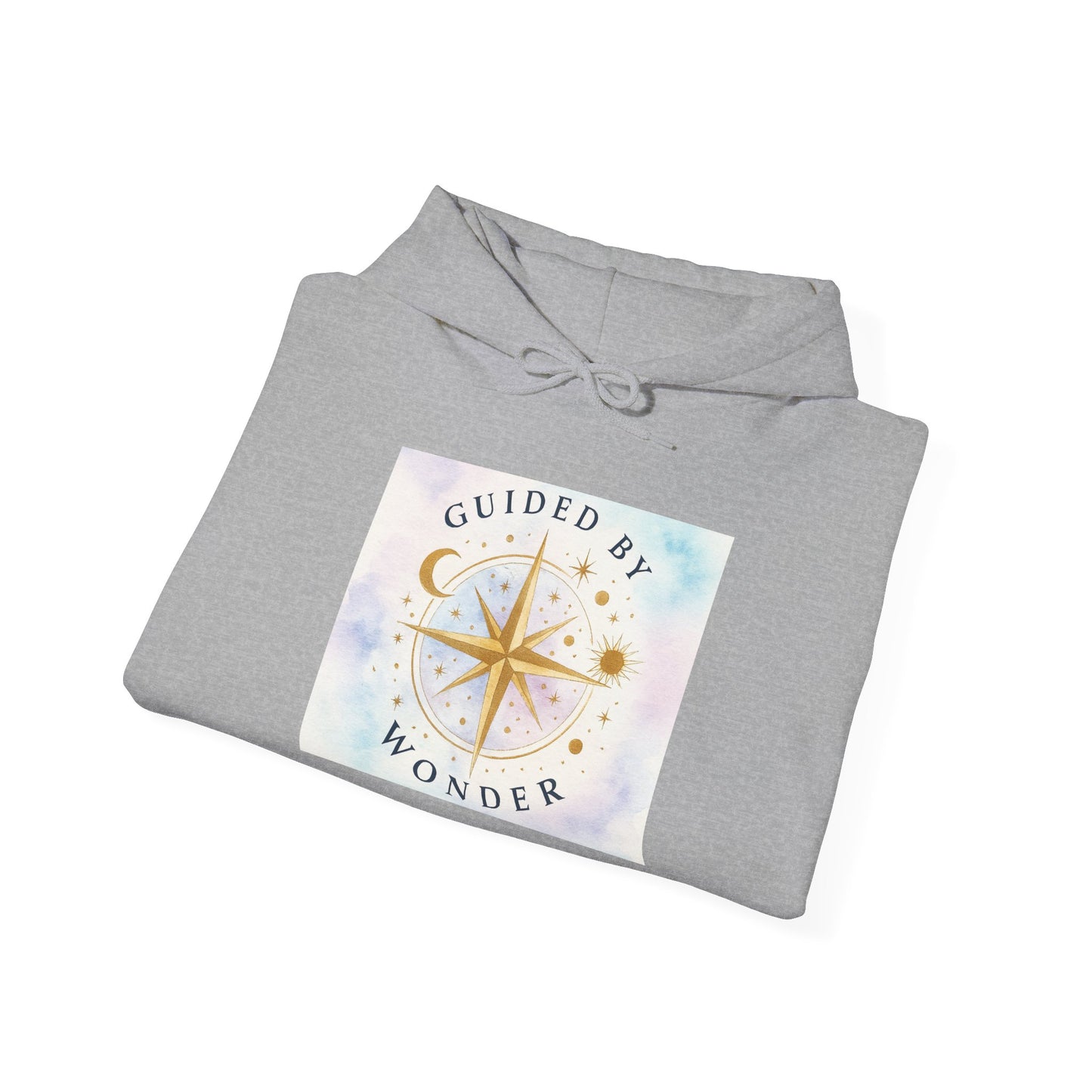 Guided by Wonder Hoodie — Compass Star Graphic Spiritual Hooded Sweatshirt