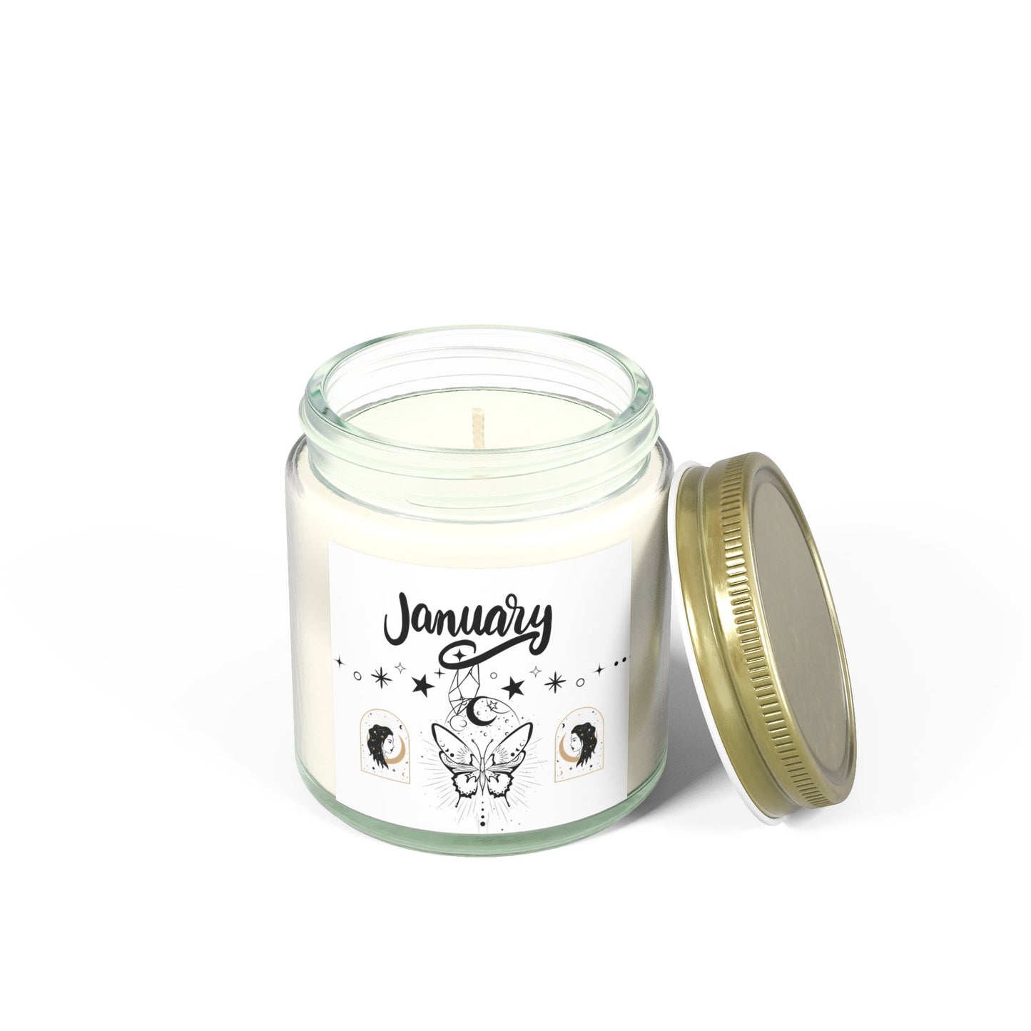 Tarot Candle, January, Month candle, Month Gift, Scented Candles, Coconut Apricot Wax (4oz, 9oz)