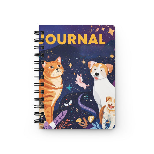 Pet Lover's Spiral Bound Journal with Colorful Animal Design