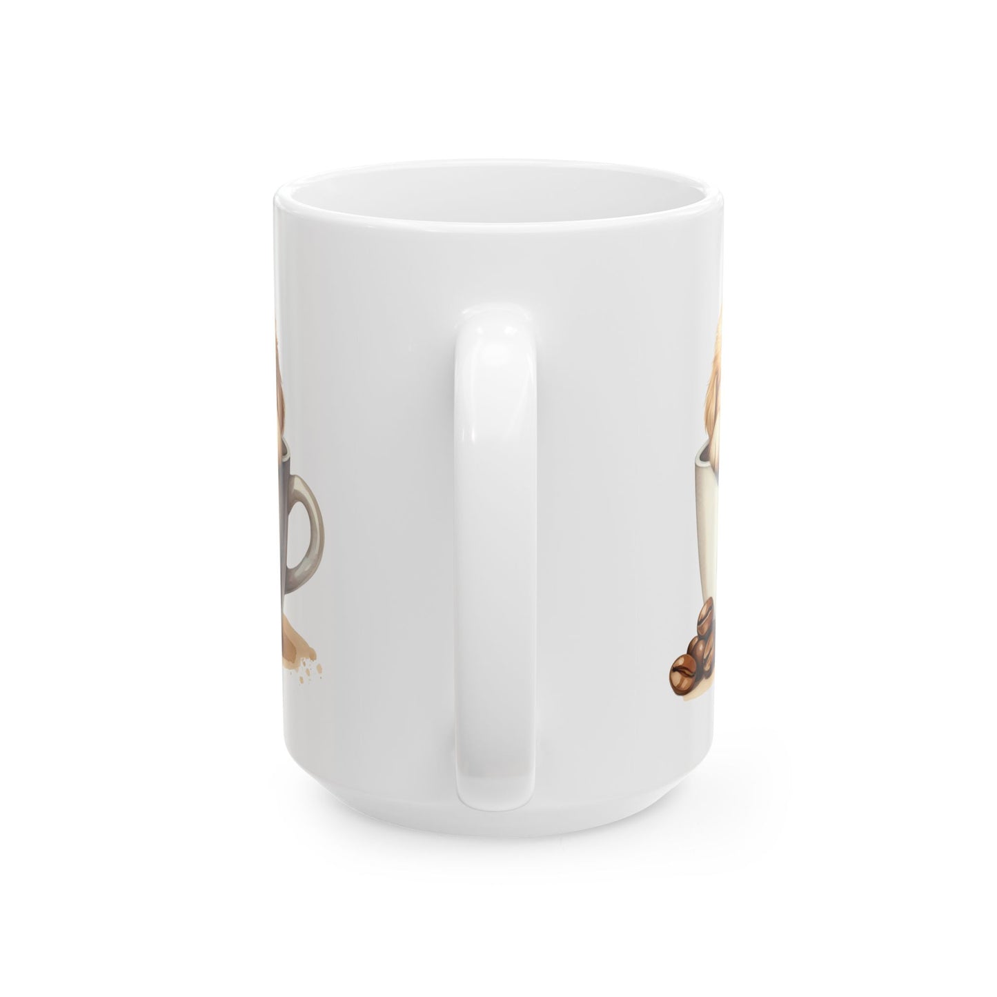 Personalized Lab Puppy Coffee Mug — "I Need Coffee" Ceramic Cup (11oz & 15oz)