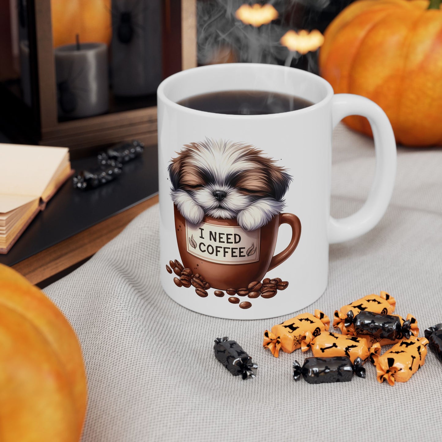 Personalized Shih-tzu Dog in Coffee Mug Ceramic Mug - 11oz/15oz | Coffee Lover Gift