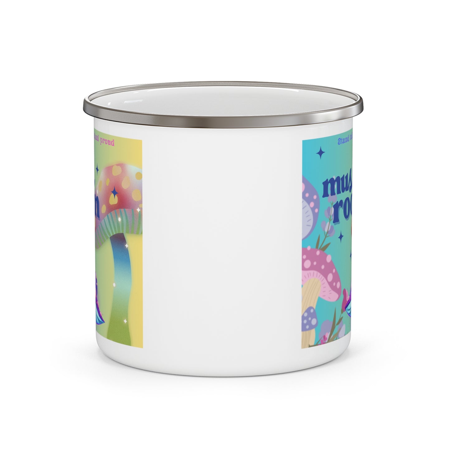 Mushroom Enamel Camping Mug - Whimsical Outdoor Adventure Drinkware