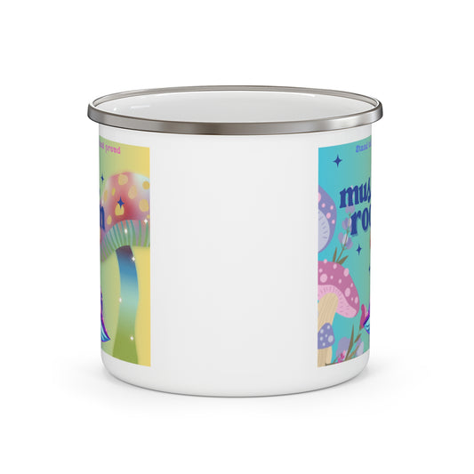 Mushroom Enamel Camping Mug - Whimsical Outdoor Adventure Drinkware