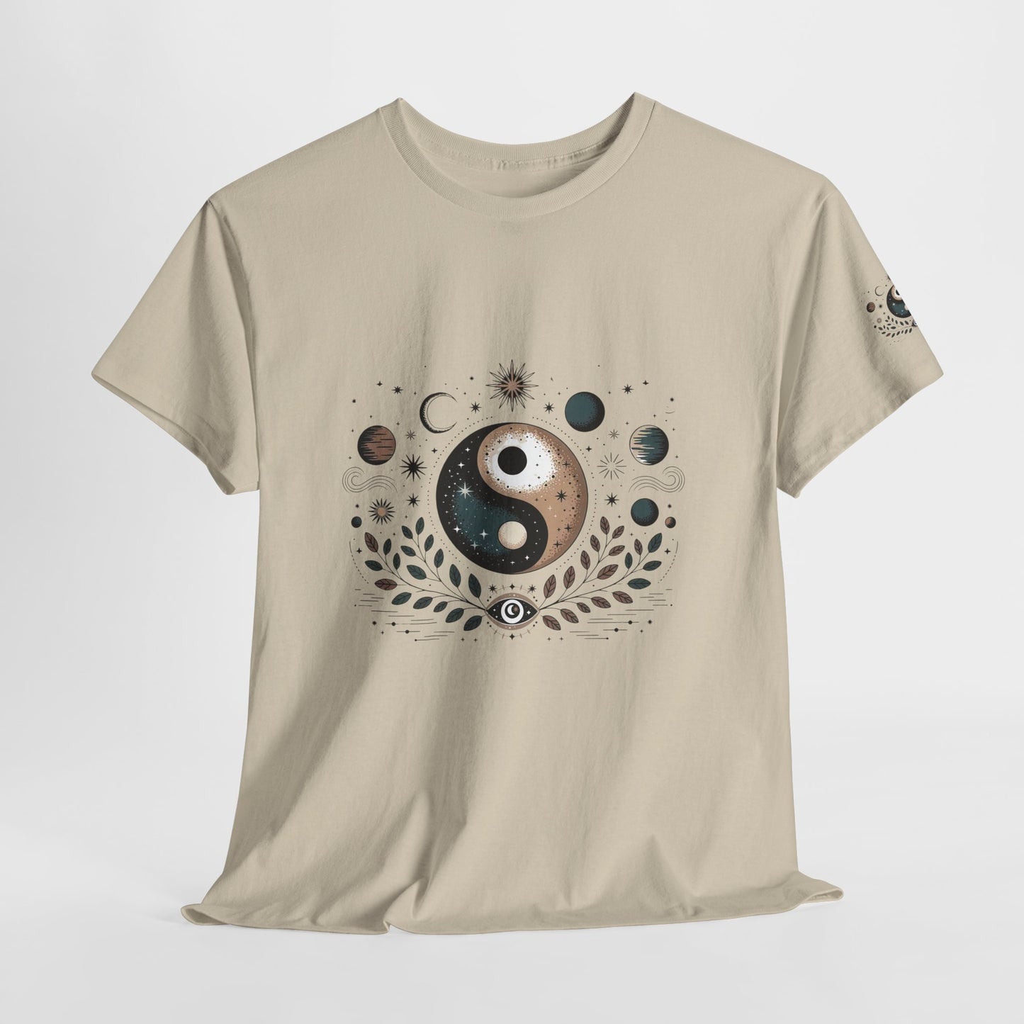 Yin Yang Moon Phases T-Shirt — Celestial Spiritual Graphic Tee