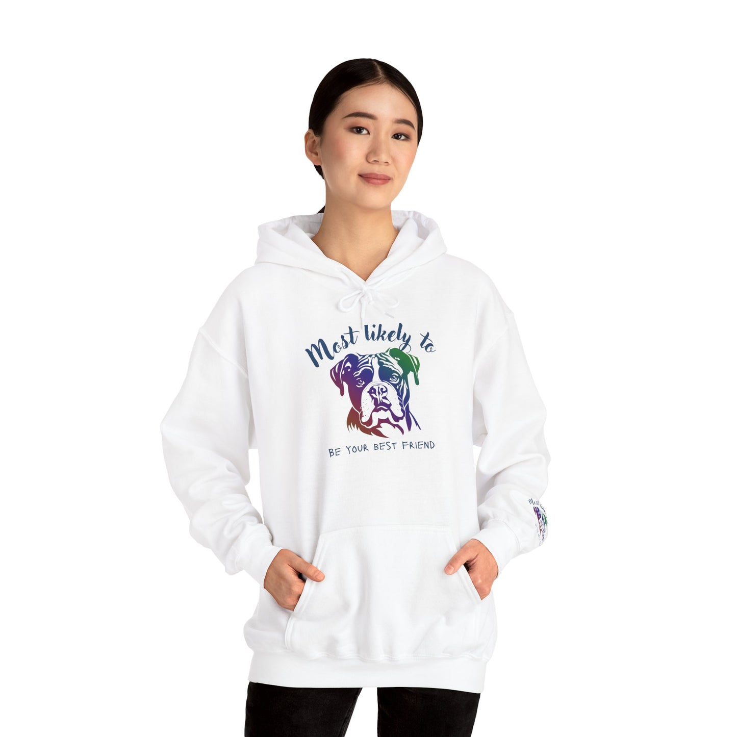 Boxer Bulldog 'Most Likely to Be Your Best Friend' Hoodie