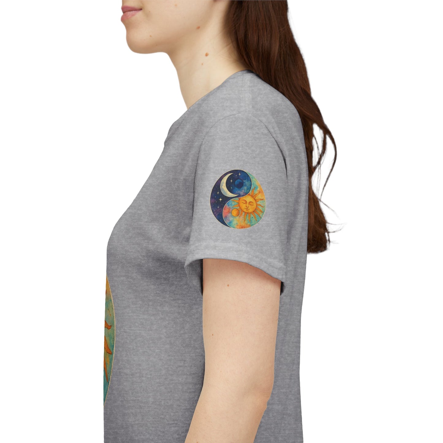 Sun & Moon Yin Yang T‑Shirt — Celestial Vintage Sunface and Crescent Moon Tee