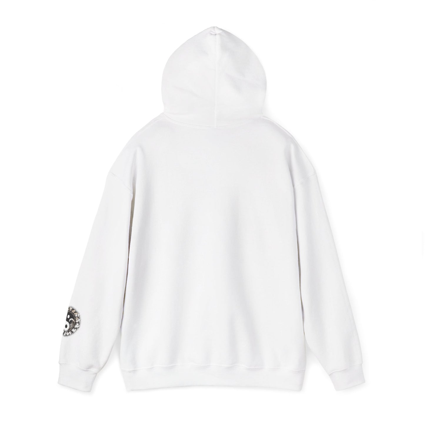 Yin Yang Lotus Hoodie — Black & White Zen Symbol Pullover