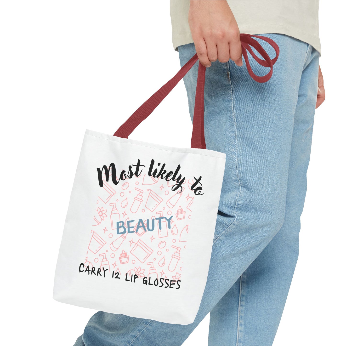 Beauty Lip Gloss Tote Bag - Perfect Gift for Makeup Lovers, Fashion Accessory, Daily Use Tote, Funny Gift, Stylish Organizer