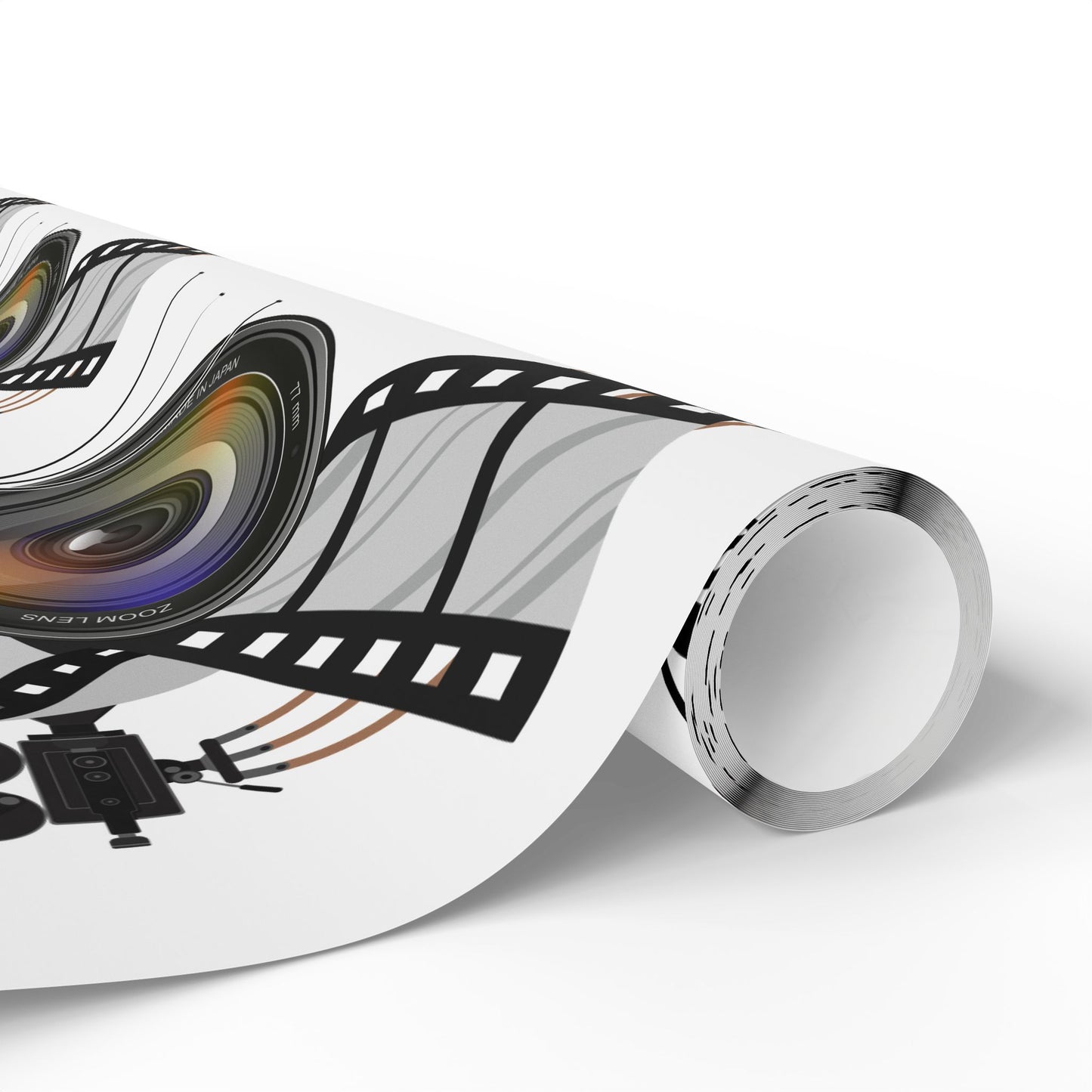 Film-Themed Wrapping Paper for Movie Lovers, Gift Wrap for Birthdays, Holidays, and Celebrations, Unique Present Packaging, Party Supplies