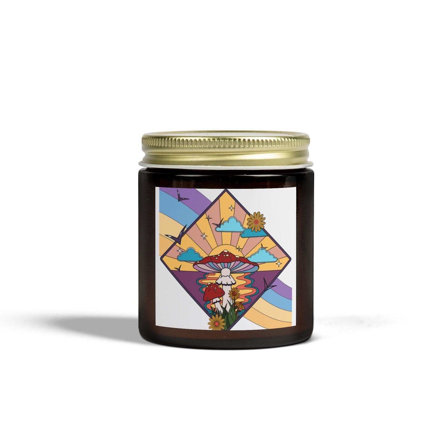 Boho Candle, Mushroom, Boho Style, Bohemian Scented Candle - Coconut Apricot Wax, Aromatherapy Gift, Home Decor, Relaxation, Birthday, Housewarming