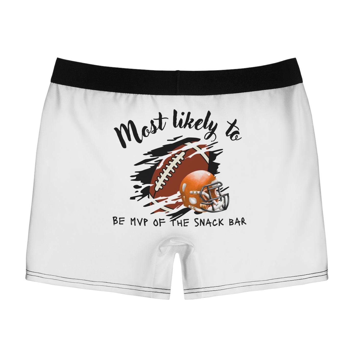 Football-Themed Men's Boxer Briefs - Most Likely to Be MVP of the Snack Bar - Men's Sports Boxer