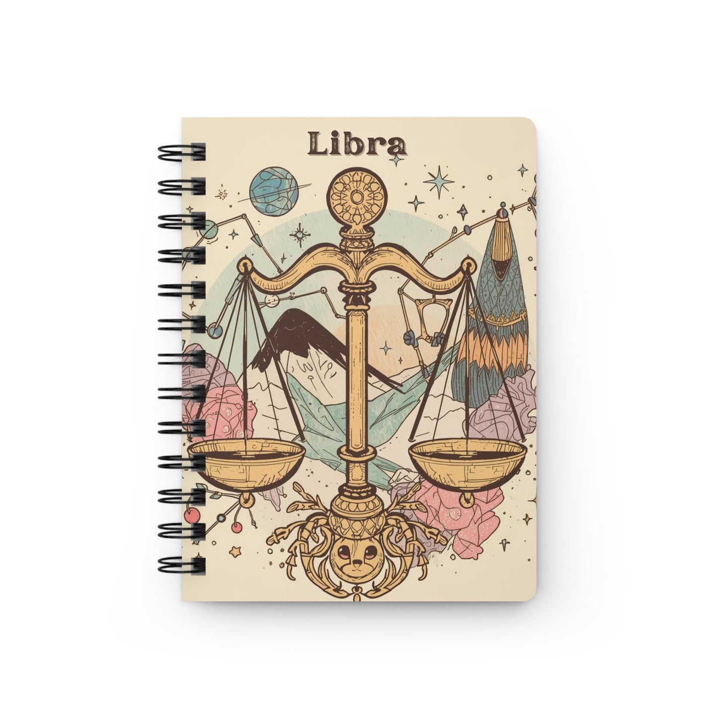 Libra Zodiac Spiral Bound Journal - Celestial Astrology Notebook